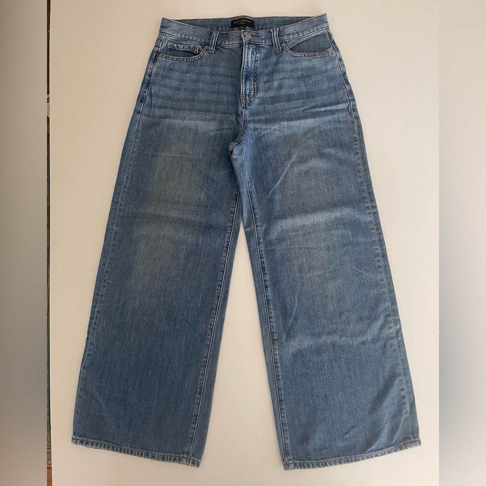 Banana Republic Factory Wide Leg Medium Wash Jen’s 30/10 - Picture 2 of 14